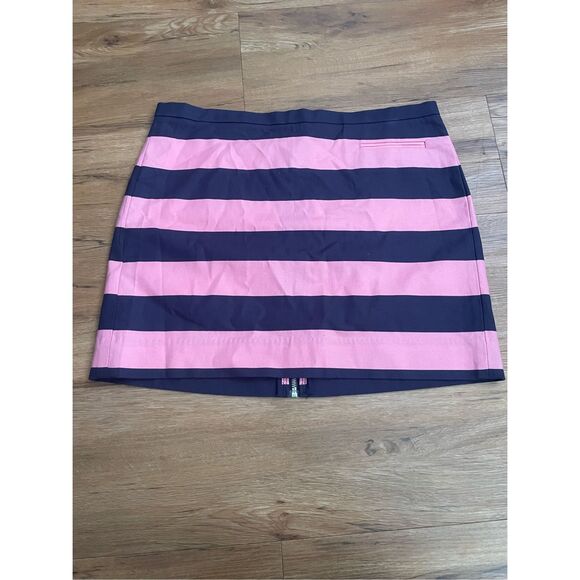 GAP Size 2 Navy and Pink Silver Zip Back Mini Skirt NEW - Picture 1 of 3